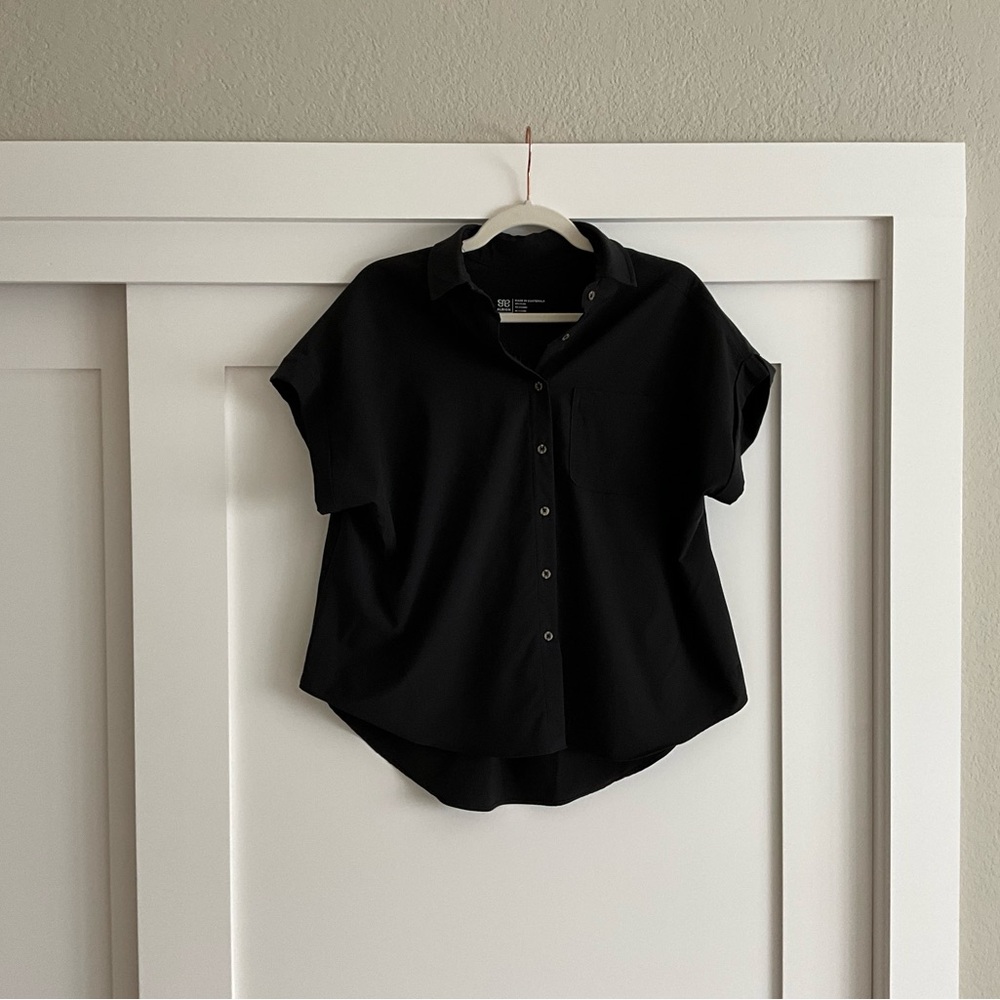 Albion Black Button-Up Top